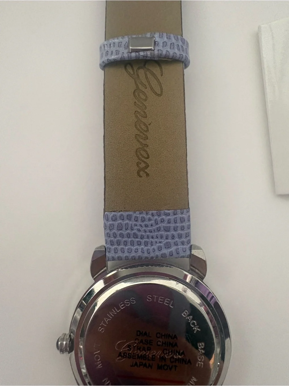 Vintage genevex Lavender Leather-Strap Ladies Watch NWOT